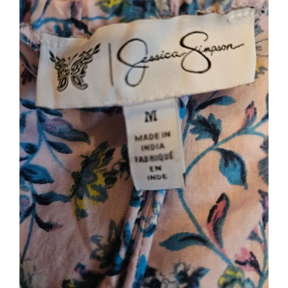 Jessica Simpson Floral Boho Mini Dress Size M - Picture 3 of 4